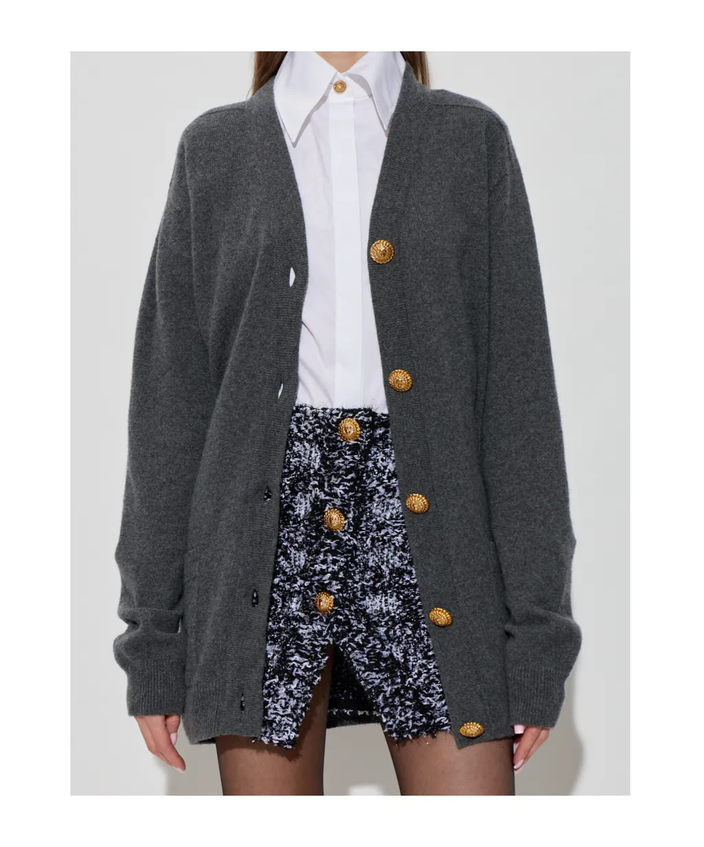Balmain Button-Up Knit Cardigan
