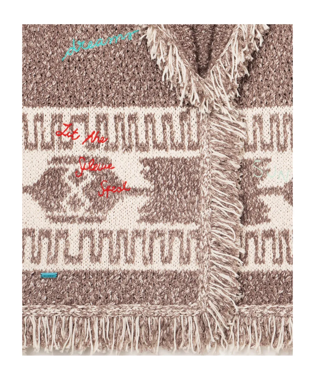 Written By The Ocean Fringed Patterned Cardi-Coat
