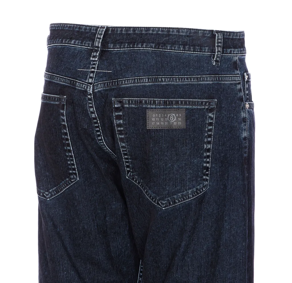 Mm6 Maison Margiela Straight Leg Faded Jeans