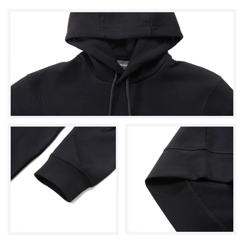 Emporio Armani Logo Patch Drawstring Hoodie