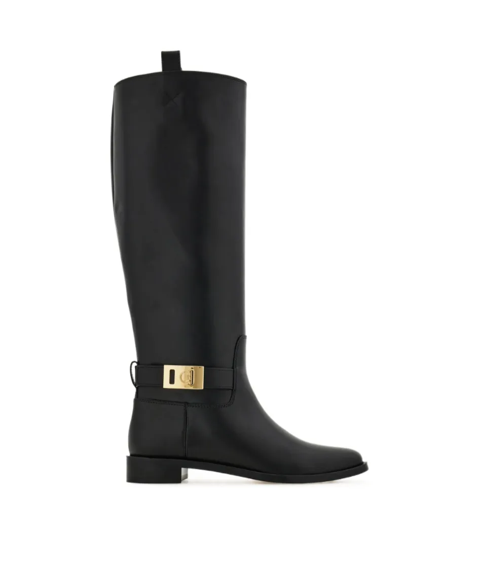 Knee High Boot With Hug Buckle Detail
