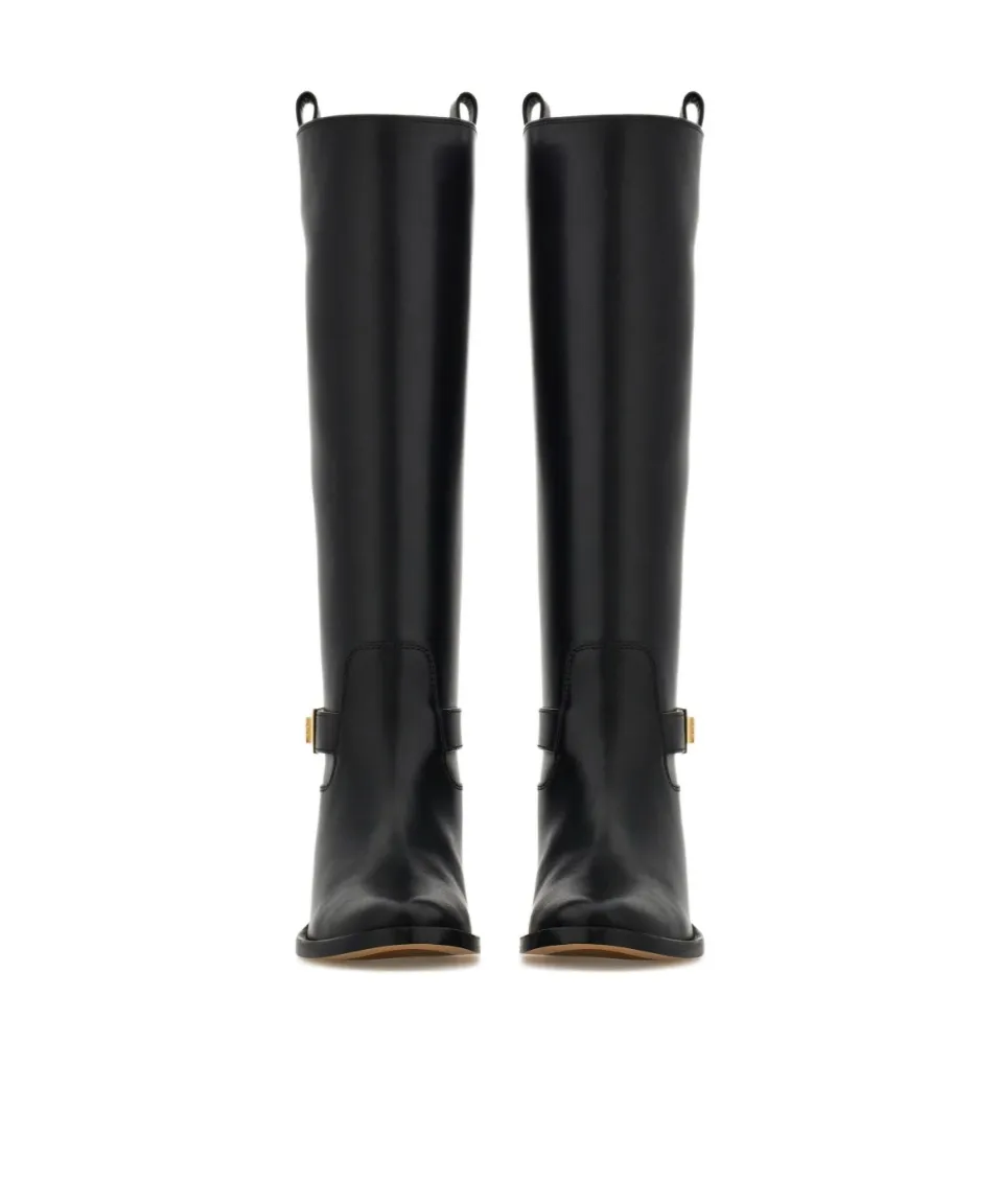 Knee High Boot With Hug Buckle Detail