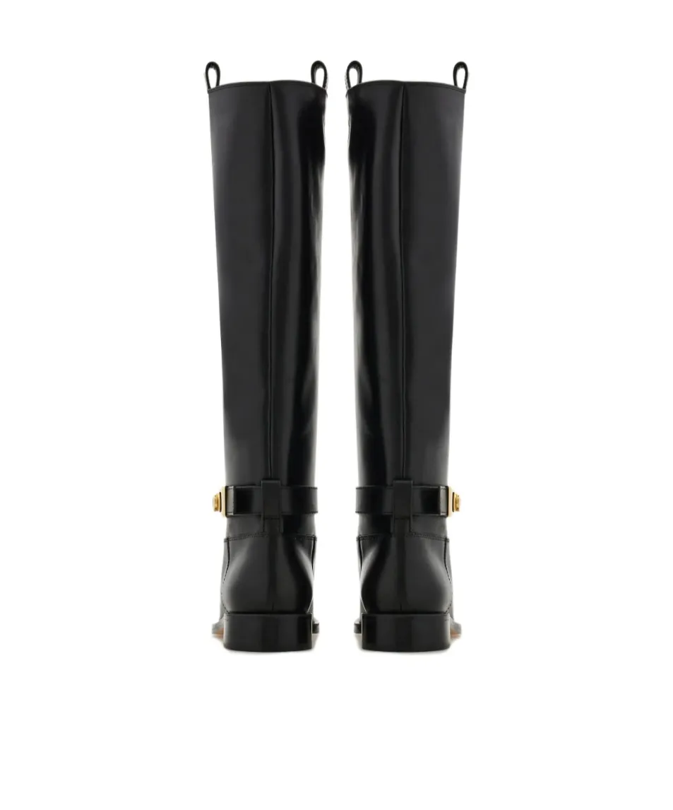 Knee High Boot With Hug Buckle Detail
