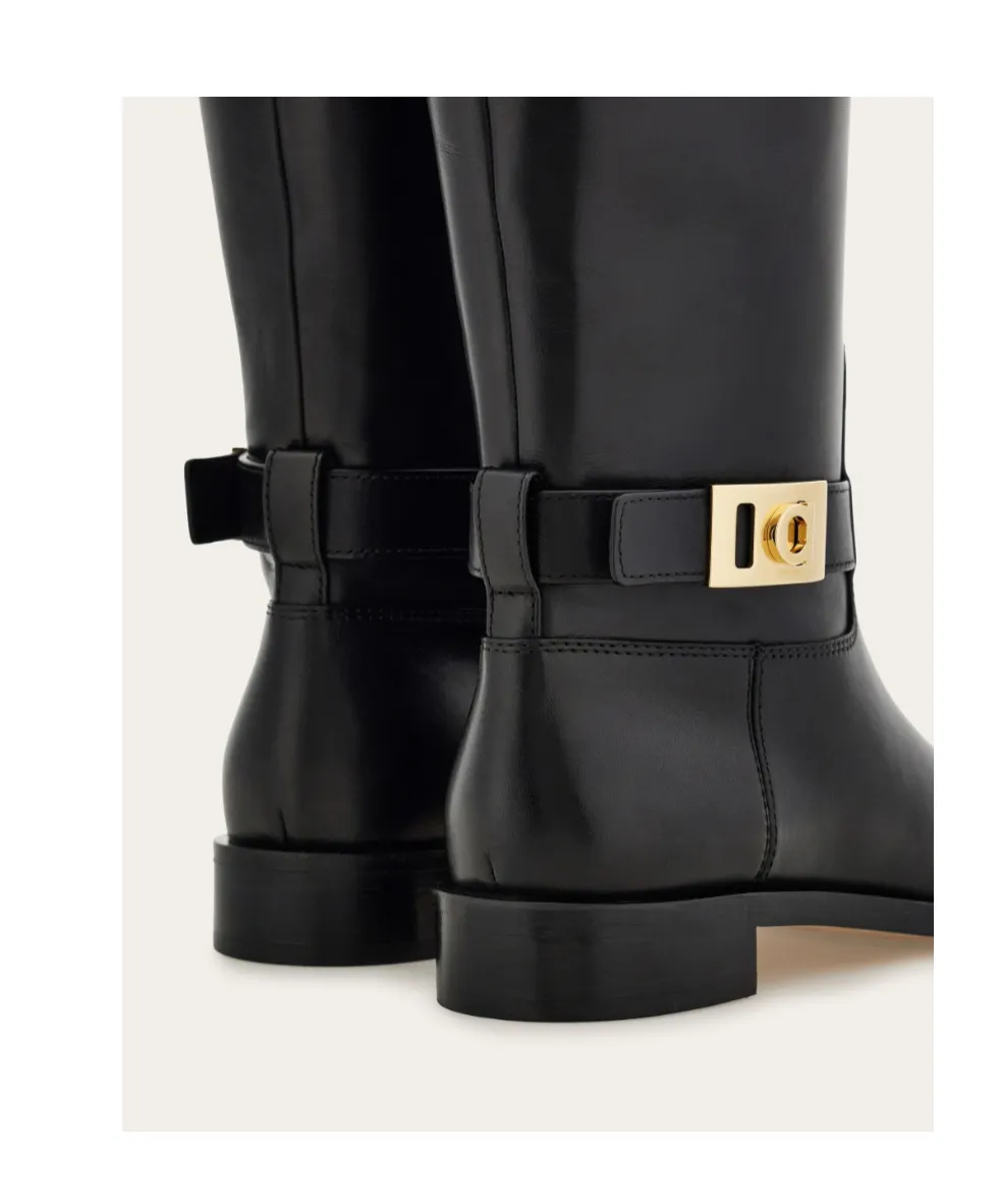 Knee High Boot With Hug Buckle Detail