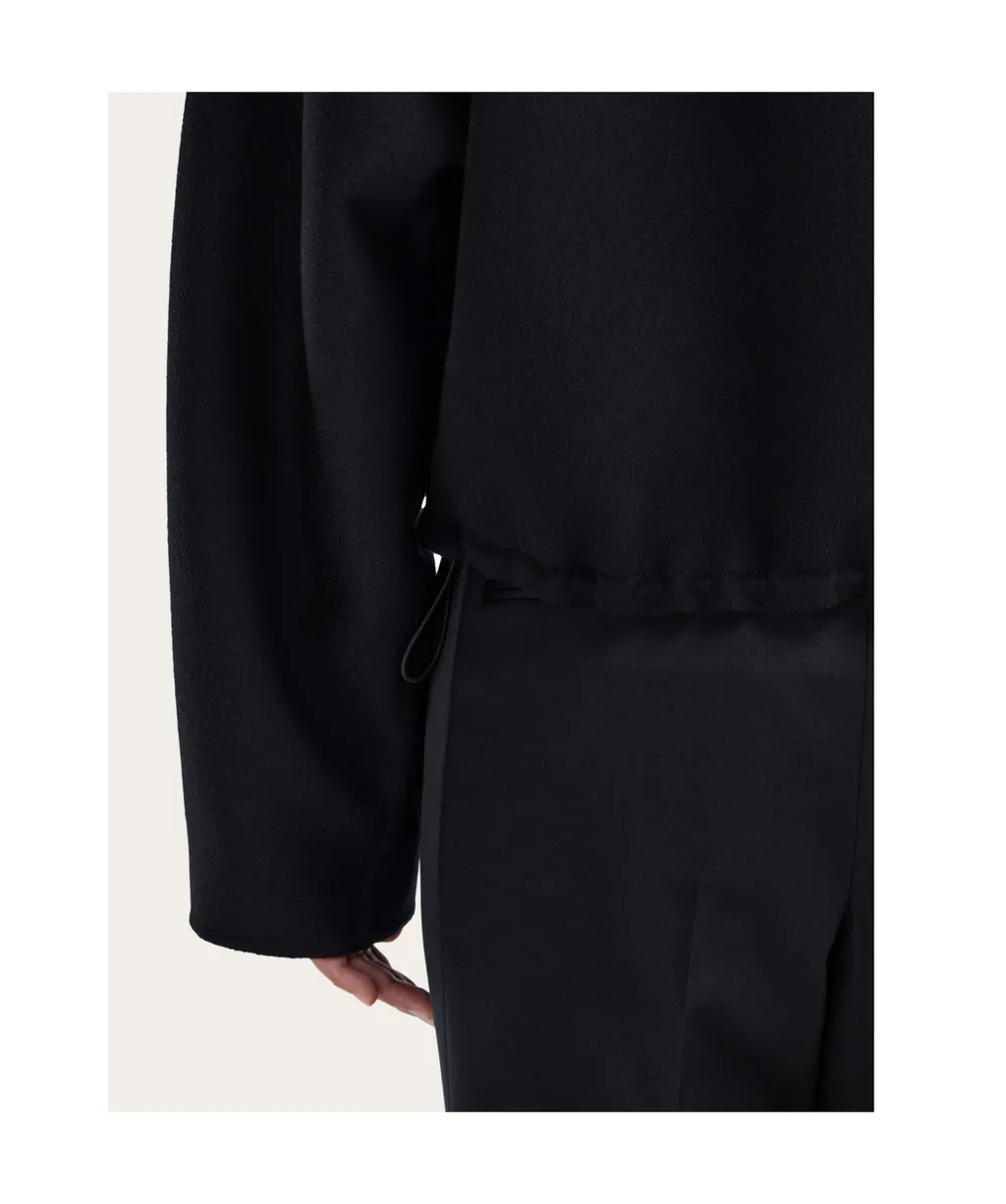 Cashmere Blend Cropped Bomber Jacket