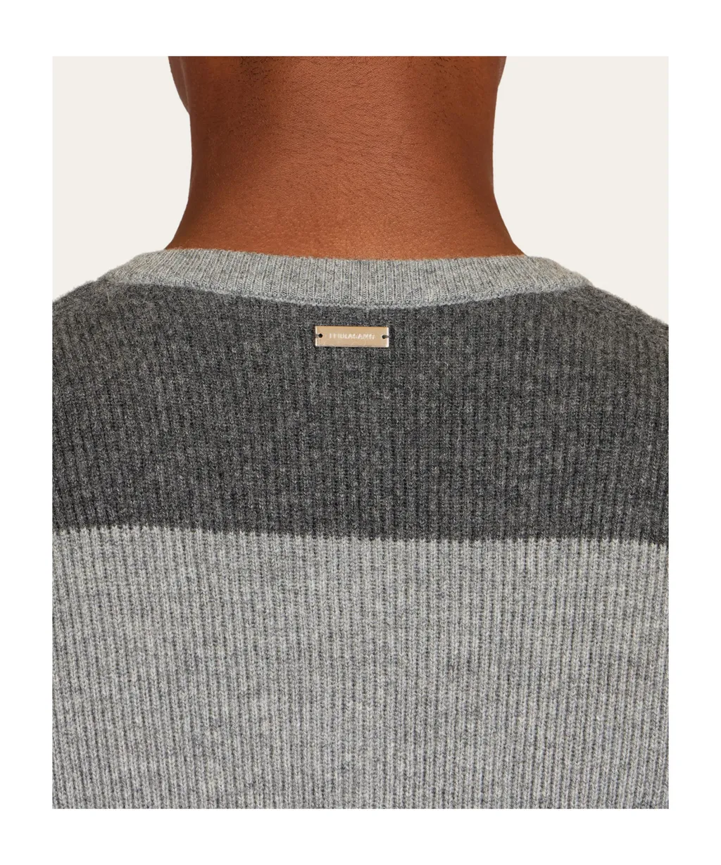 V-Neck Sweater With Stripe Detail
