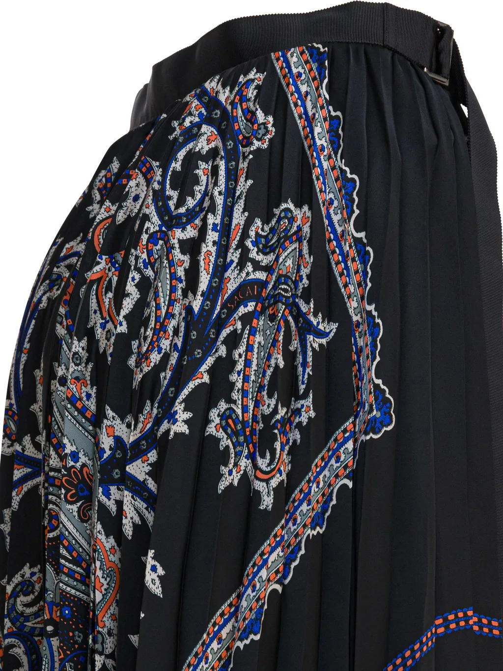 Sacai Paisley Printed Pleated Midi Skirt