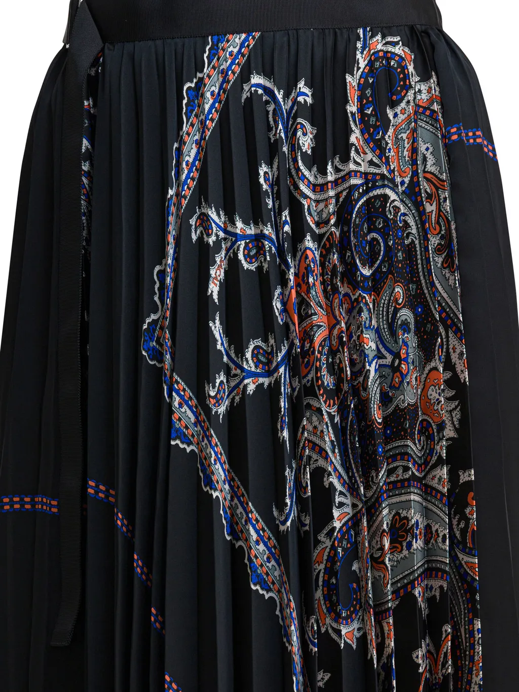 Sacai Paisley Printed Pleated Midi Skirt