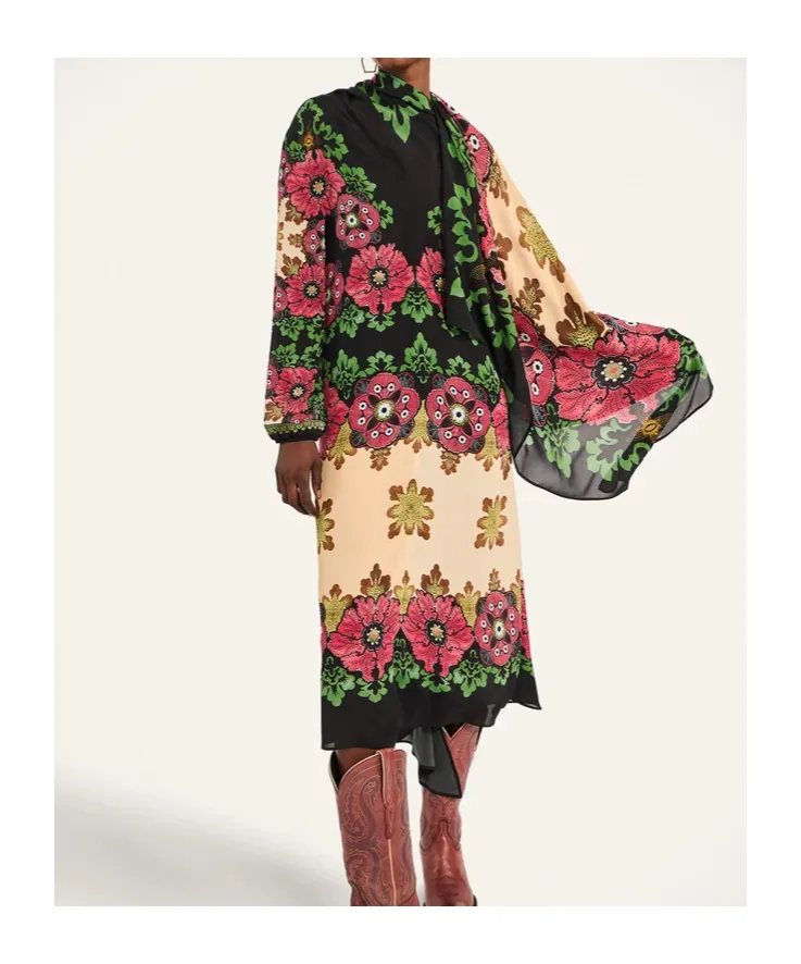 Karis Floral-Print Asymmetric Dress