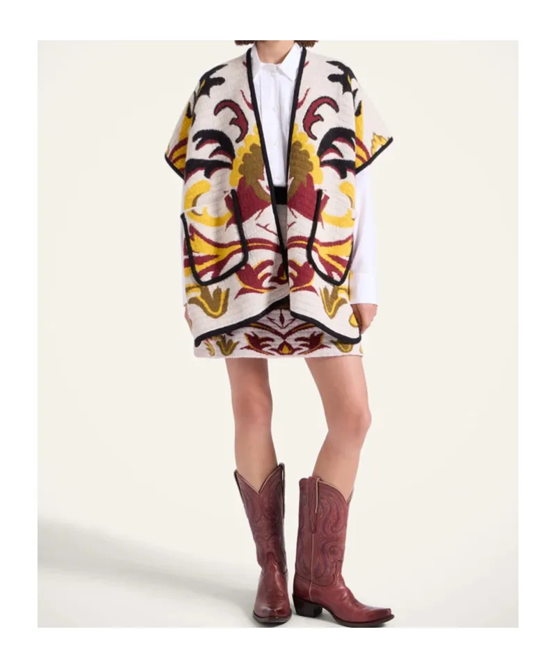 Floral-Pattern Cape