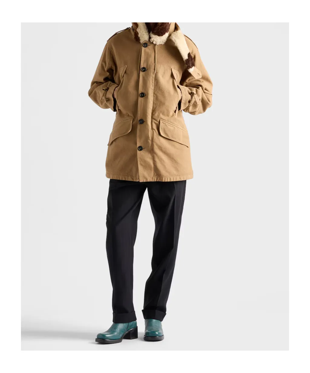 Hooded Shearling-Trimmed Parka