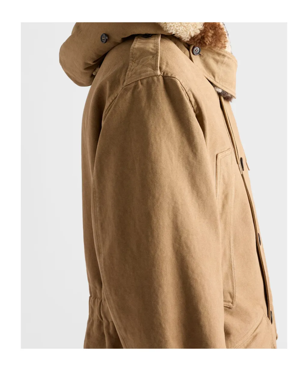 Hooded Shearling-Trimmed Parka