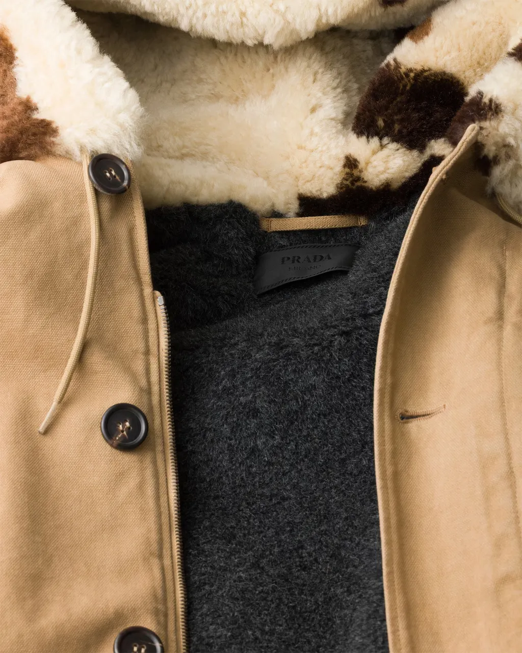 Hooded Shearling-Trimmed Parka