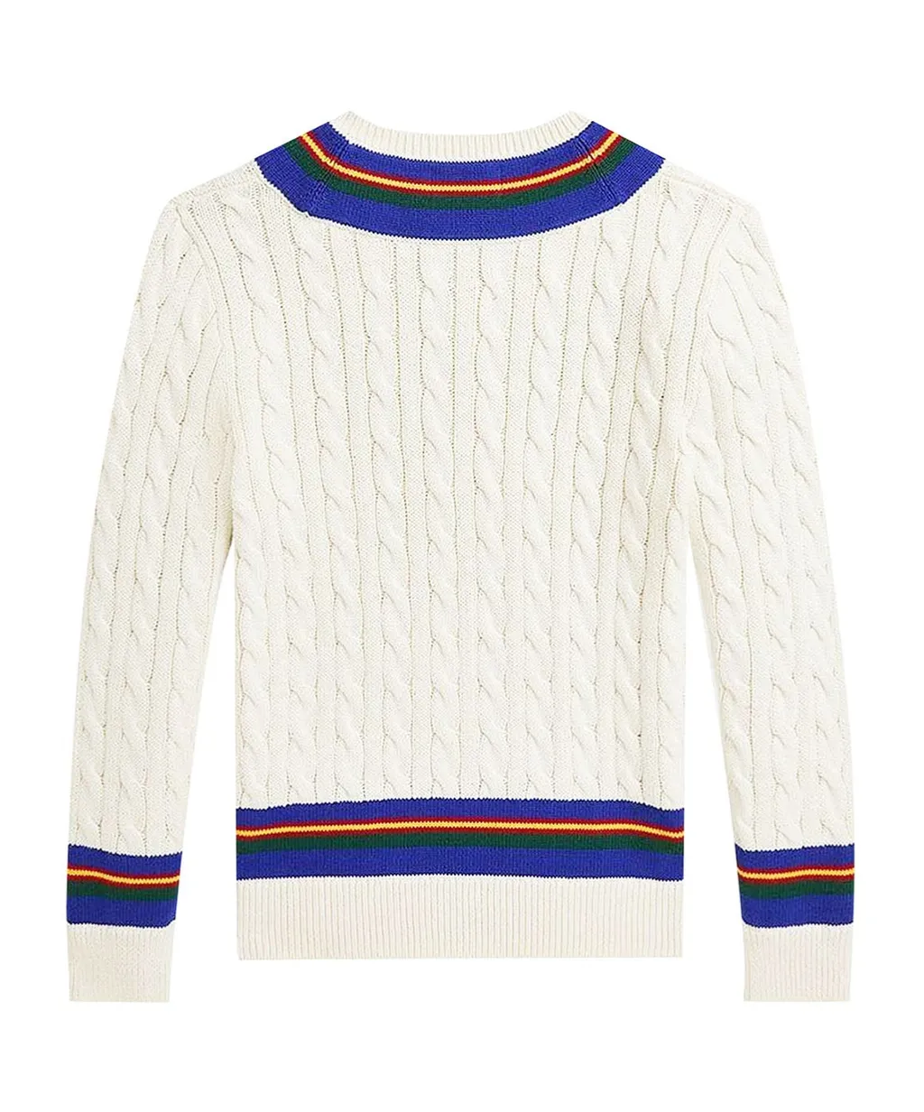 Long-Sleeved Cable Knit Sweater
