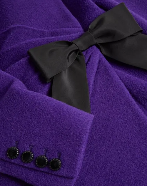 Valentino Bow Detailed Ruched Peacoat