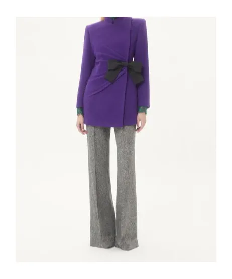 Valentino Bow Detailed Ruched Peacoat
