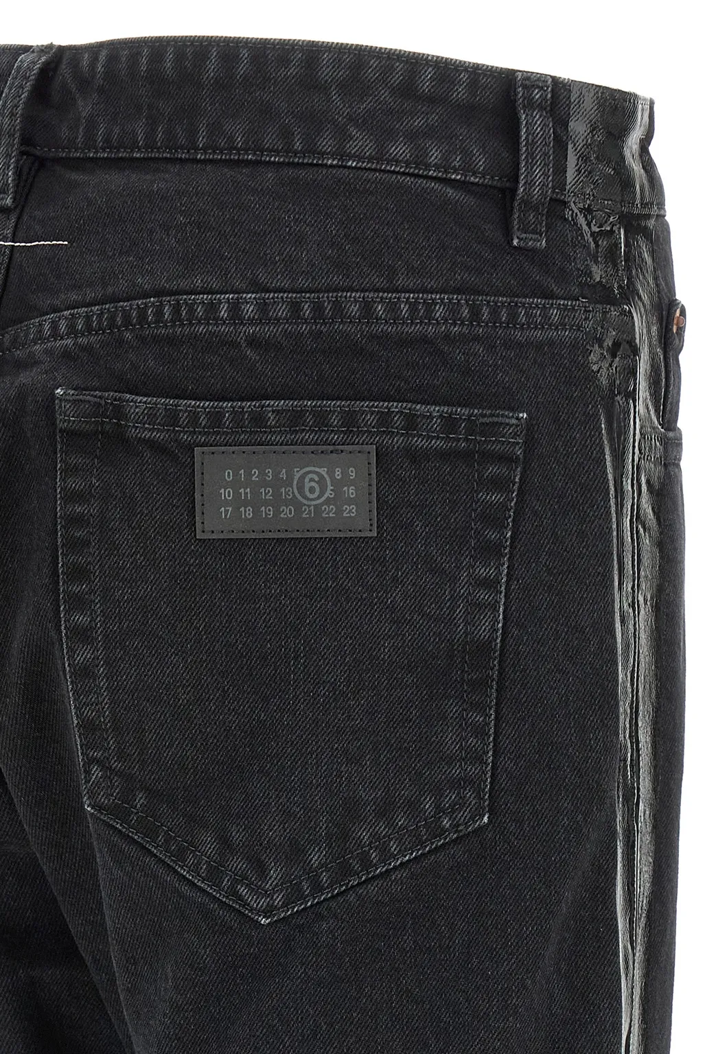 Mm6 Maison Margiela Logo Patch Taped Jeans