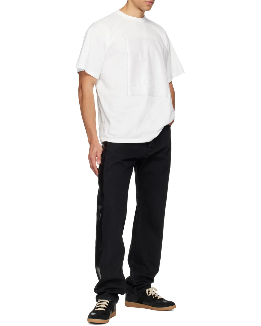 Mm6 Maison Margiela Logo Patch Taped Jeans