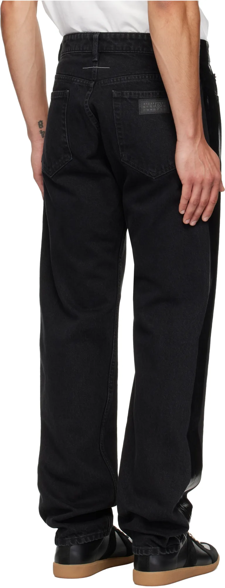 Mm6 Maison Margiela Logo Patch Taped Jeans