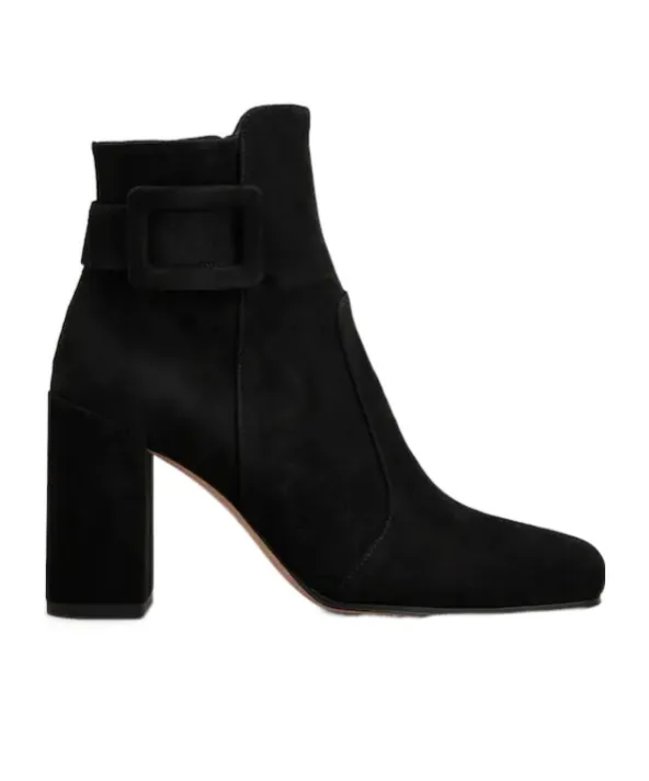 85Mm Buckle Block Heel Boots
