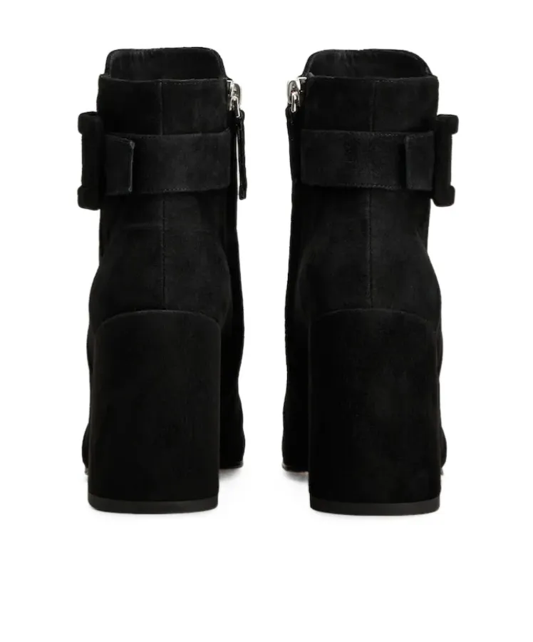 85Mm Buckle Block Heel Boots