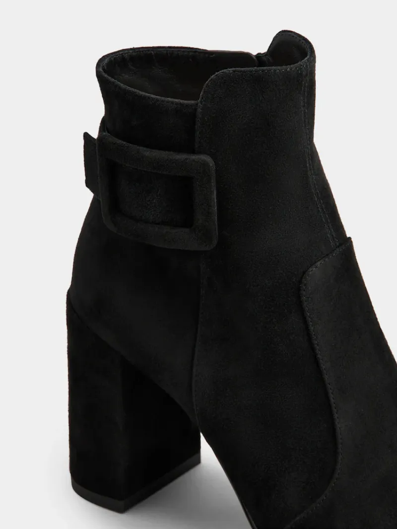 85Mm Buckle Block Heel Boots