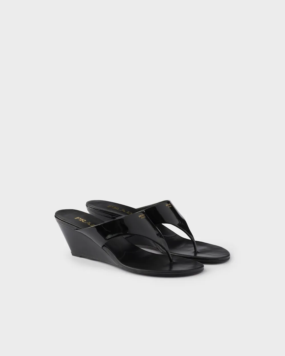 Patent-Leather Wedge Sandals