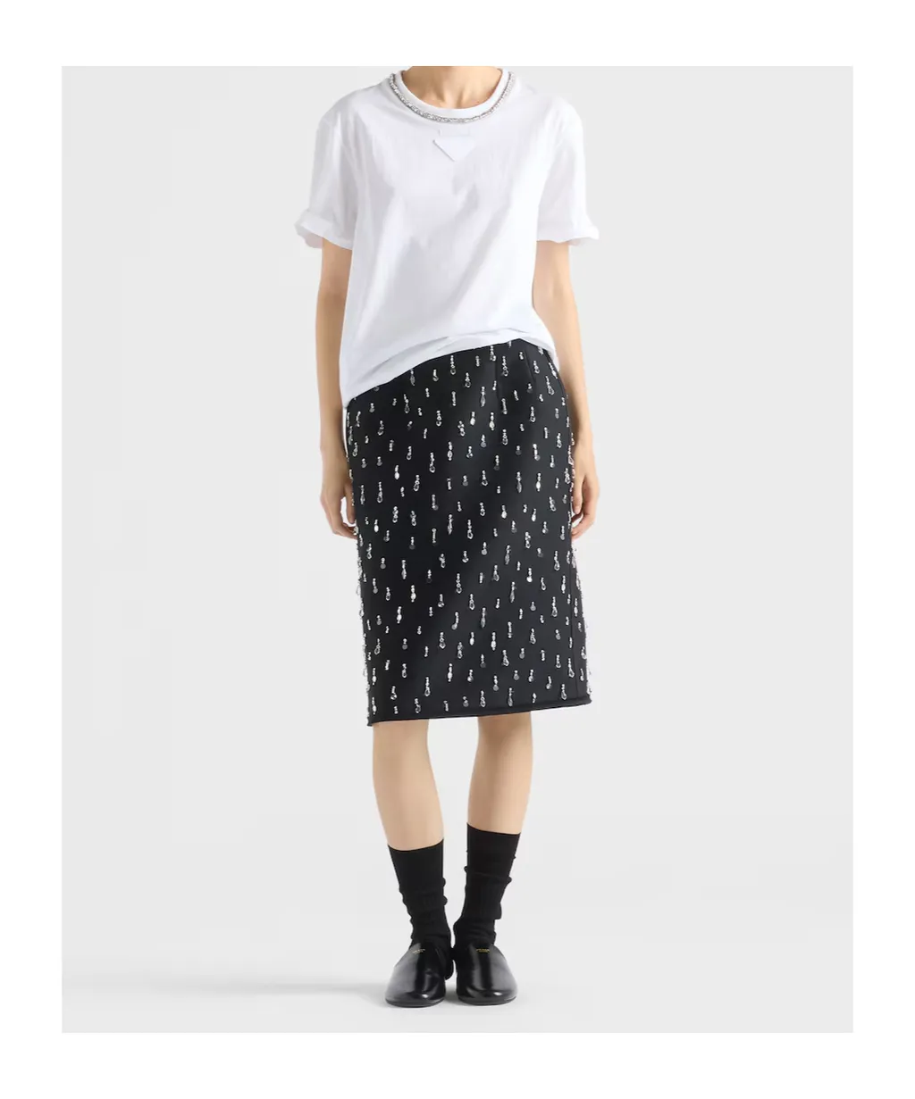 Prada Triangle-Patch Crewneck T-Shirt