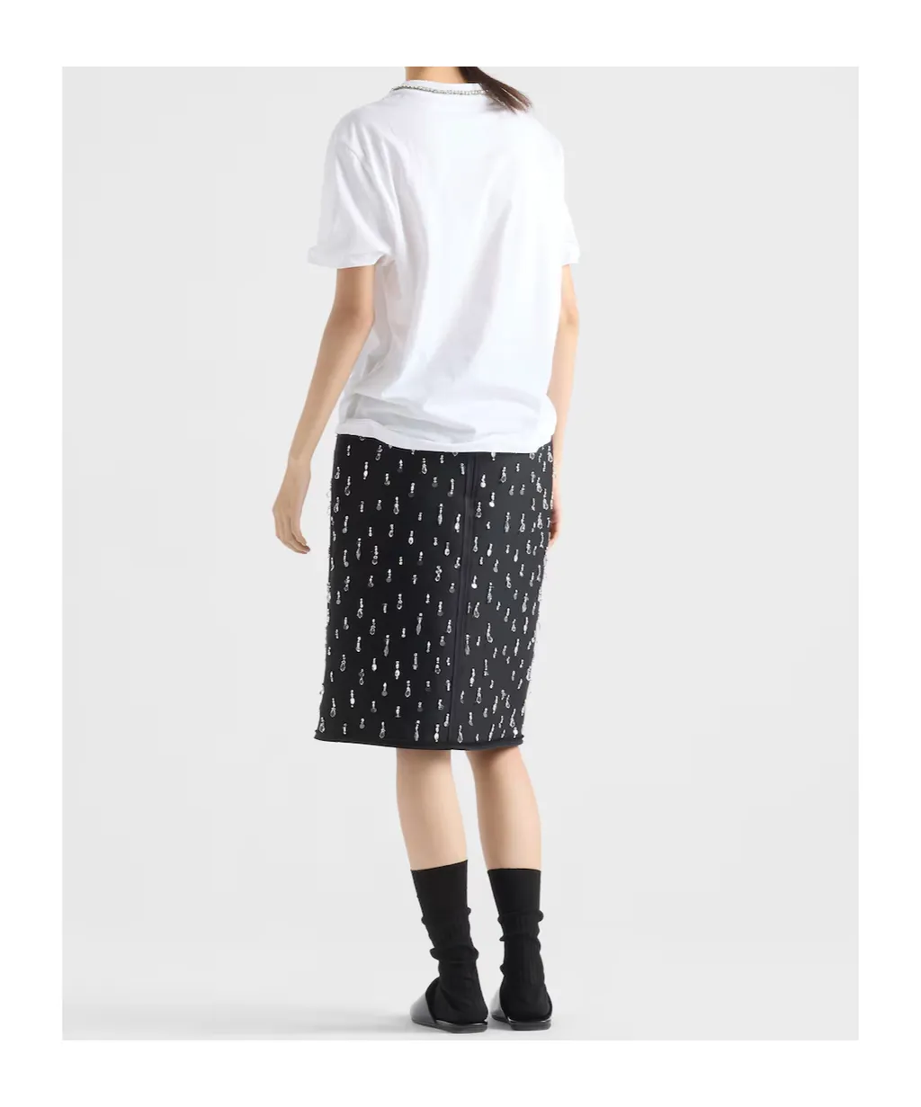 Prada Triangle-Patch Crewneck T-Shirt