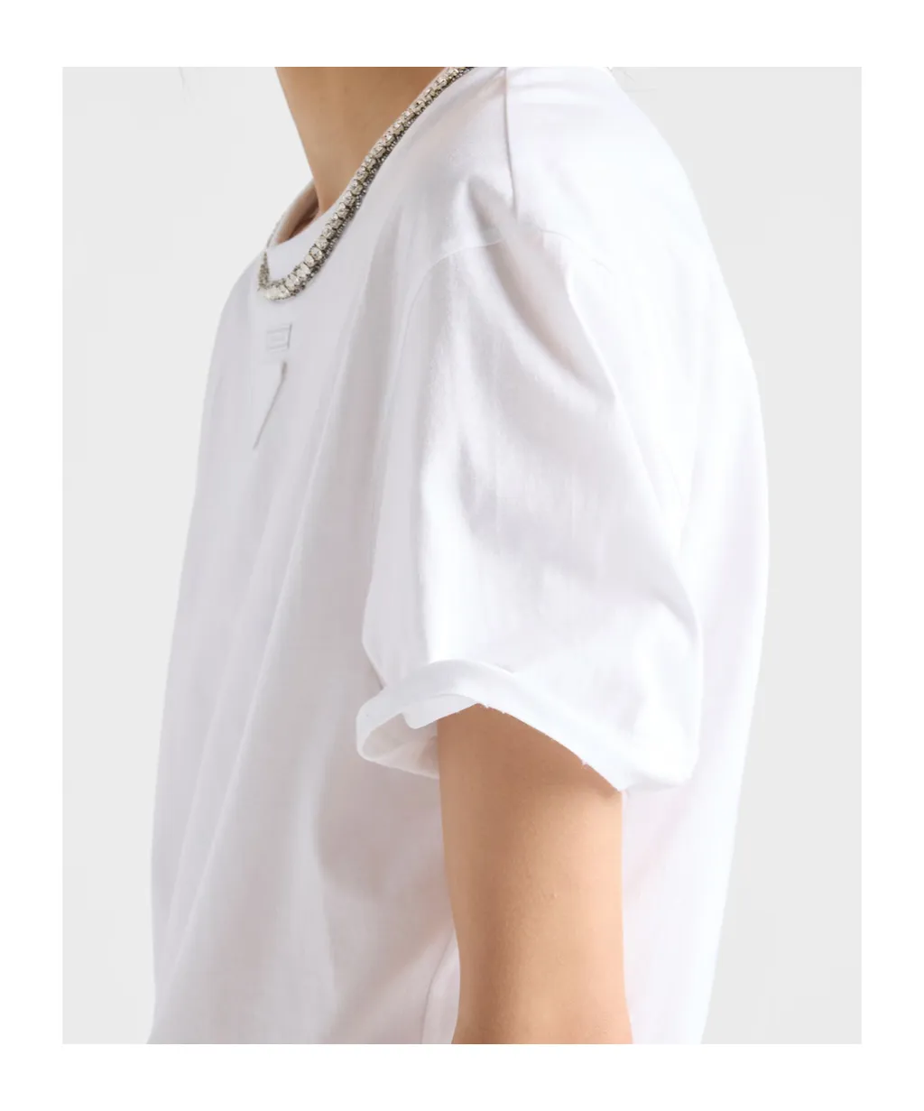 Prada Triangle-Patch Crewneck T-Shirt