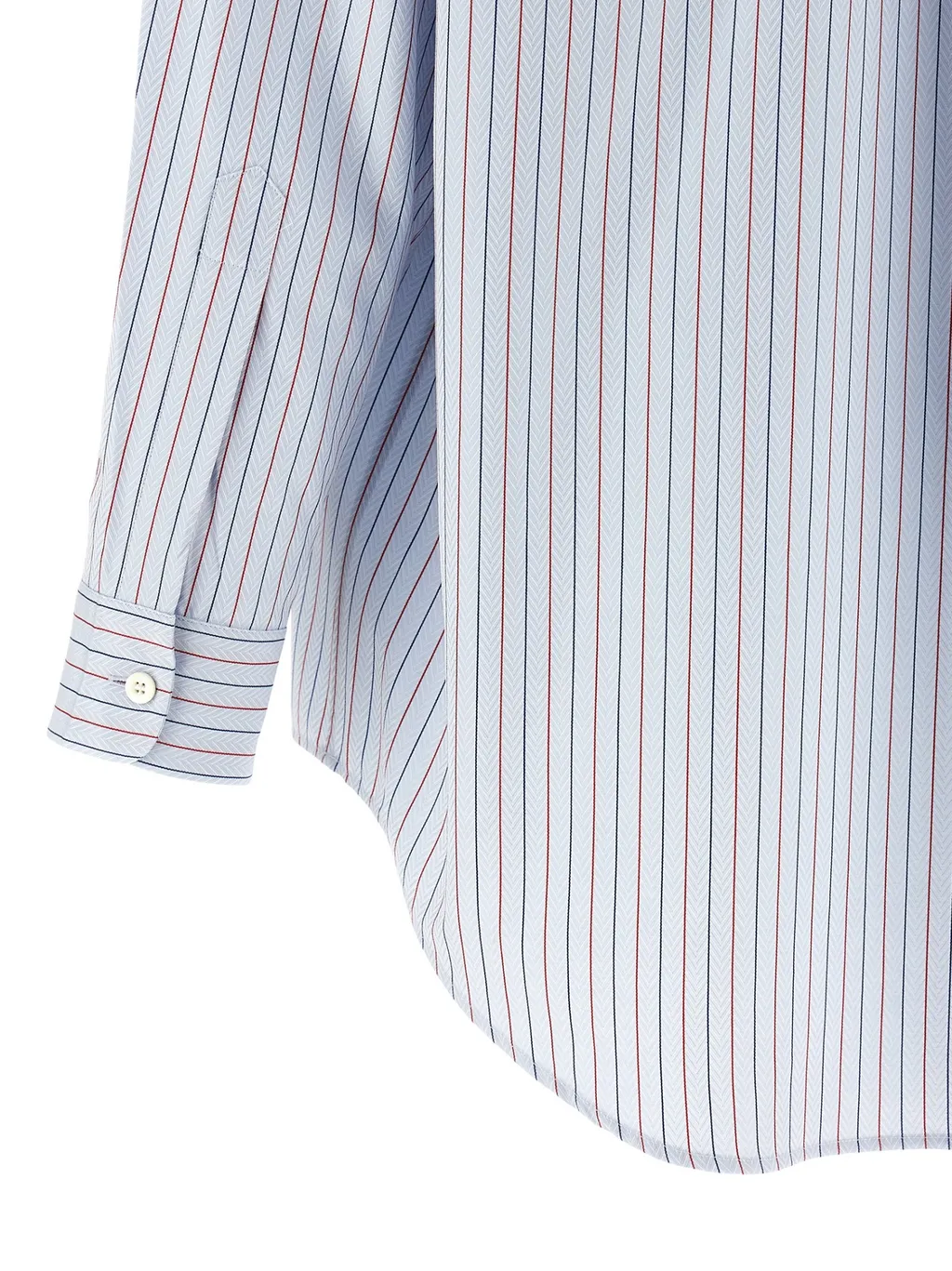 Prada Logo-Embroidered Striped Shirt