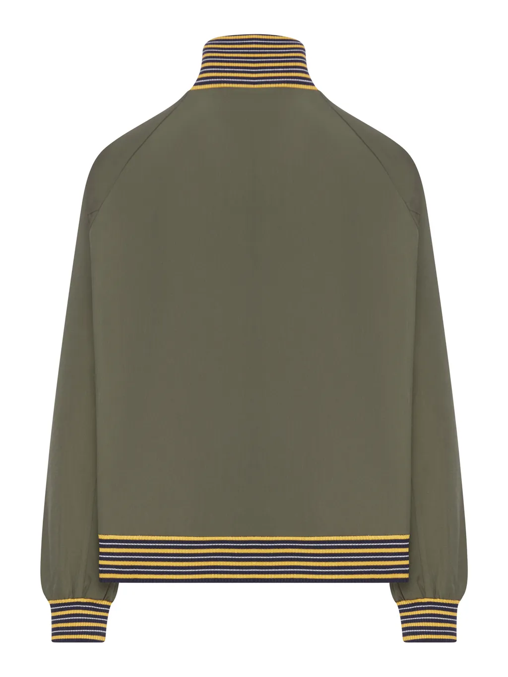 Triangular-Logo Striped-Detail Bomber Jacket