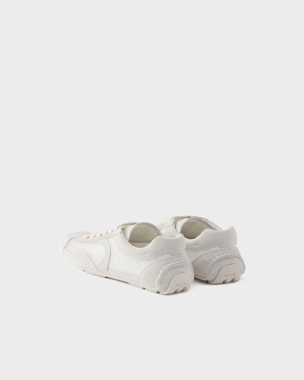 Prada Mesh-Panelled Lace-Up Sneakers