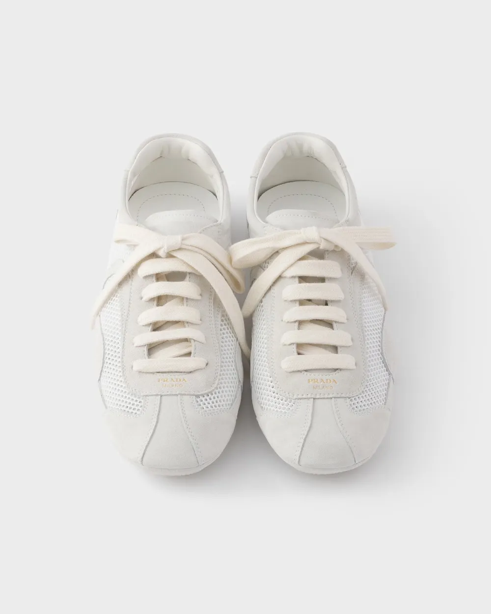 Prada Mesh-Panelled Lace-Up Sneakers