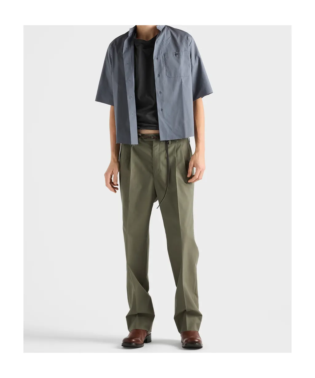 Prada Wide-Leg Pleated Trousers