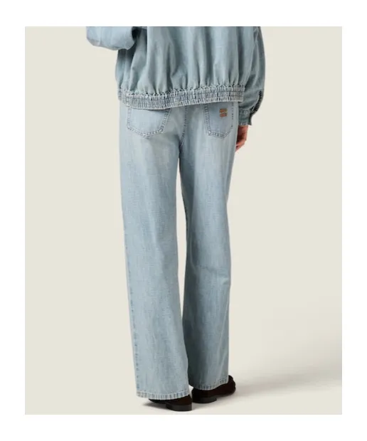 Miu Miu Logo-Embroidered Denim Jeans