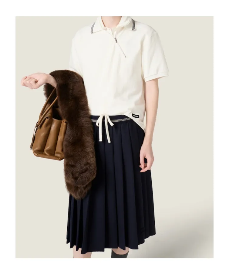 Miu Miu Zip-Detailed Short-Sleeved Polo Shirt