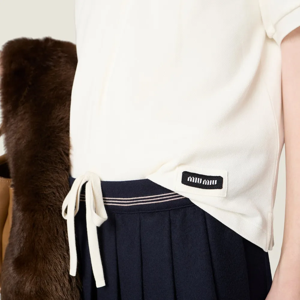 Miu Miu Zip-Detailed Short-Sleeved Polo Shirt