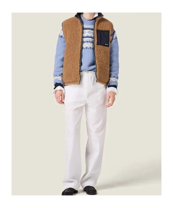 Miu Miu Logo-Patch Zip-Up Gilet