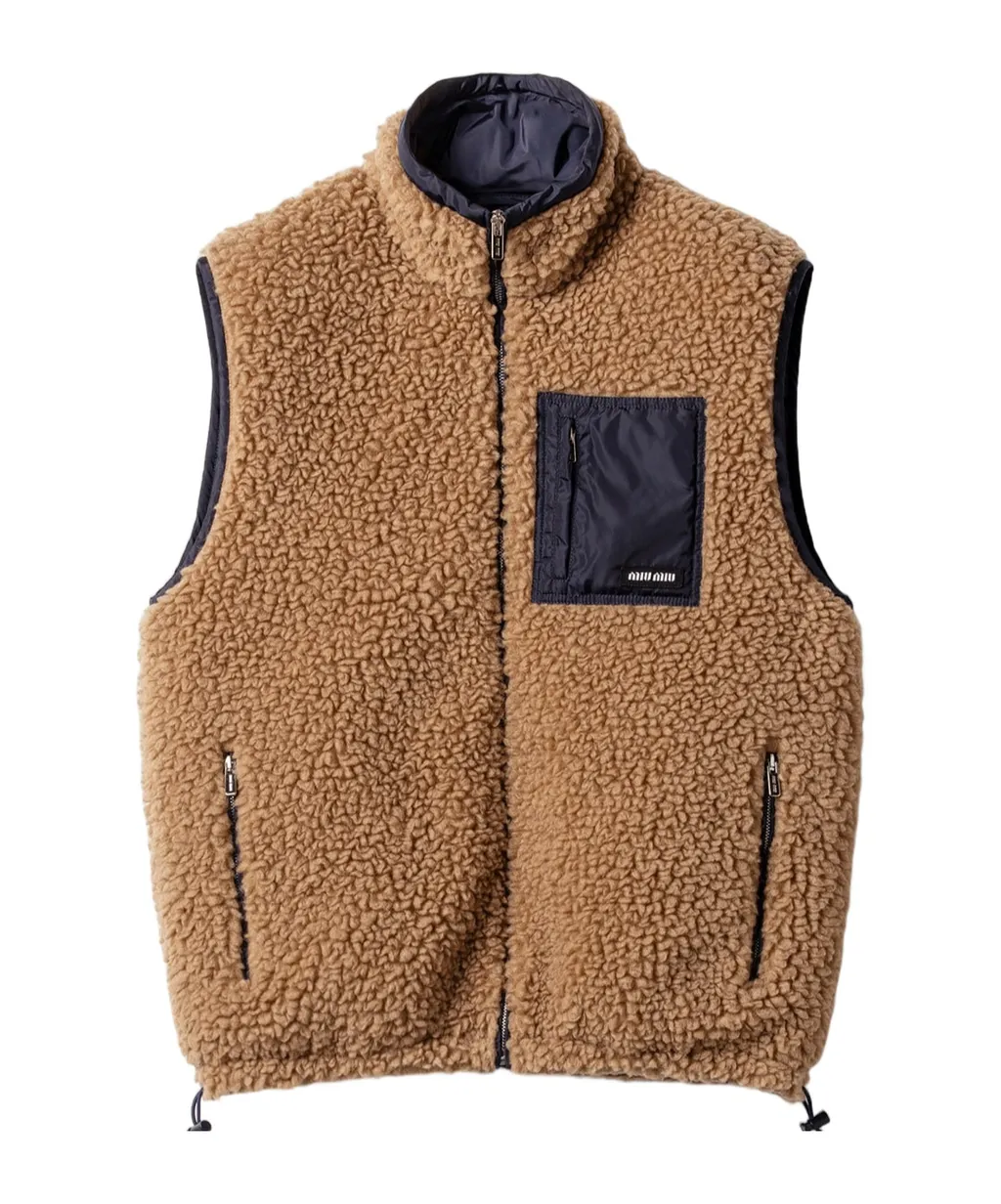 Miu Miu Logo-Patch Zip-Up Gilet