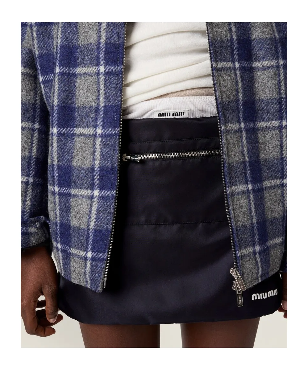 Miu Miu Technical Gazar Fleece Mini Skirt