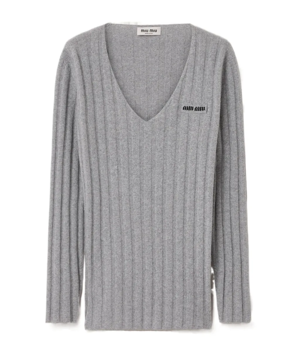 Miu Miu V-Neck Knitted Jumper