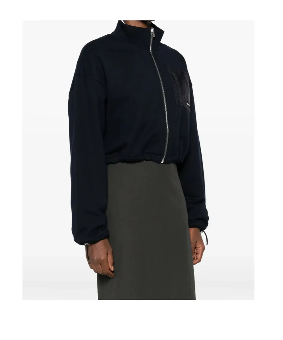 Miu Miu Zip-Up Cropped Sweatshirt