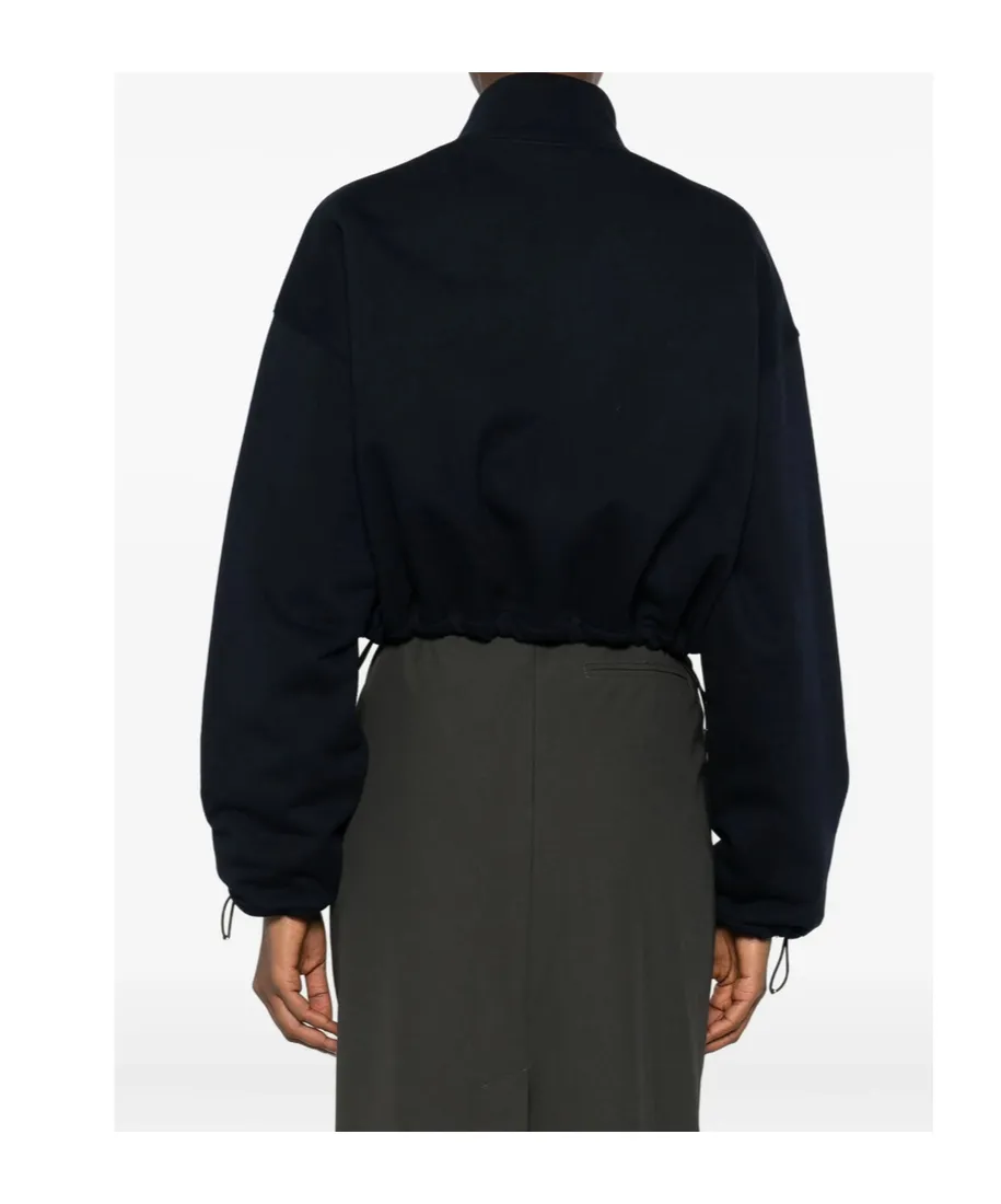 Miu Miu Zip-Up Cropped Sweatshirt