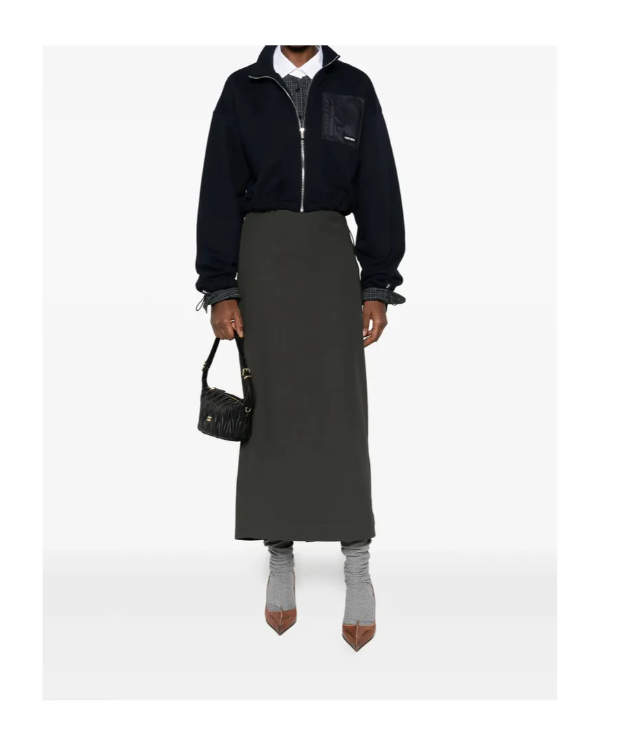 Miu Miu Zip-Up Cropped Sweatshirt