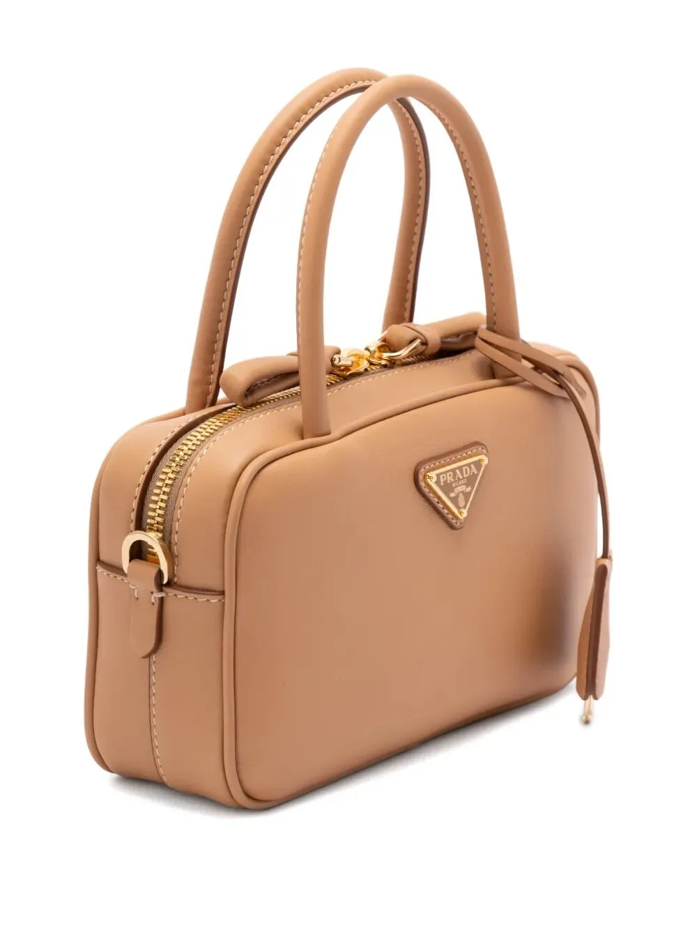 Prada Triangle-Logo Zipped Handbag