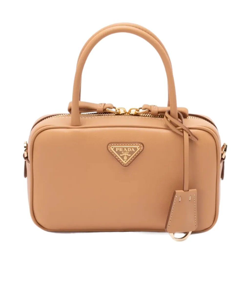 Prada Triangle-Logo Zipped Handbag