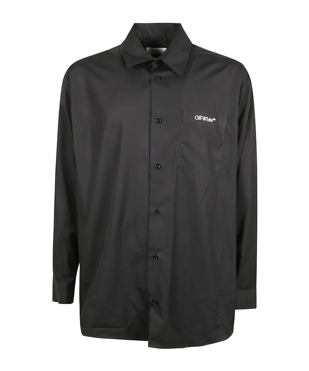 Off-White Logo Embroidered Button-Up Shirt