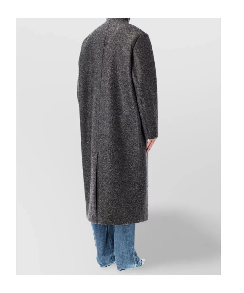 Soeur Long High Collar Coat With Side Pockets