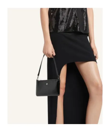 Courrges Logo-Plaque Zipped Naplack Pouch Bag